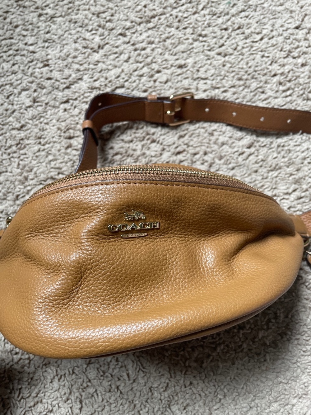 Coach Belted Fanny Pack Bum Bag in Camel Leather